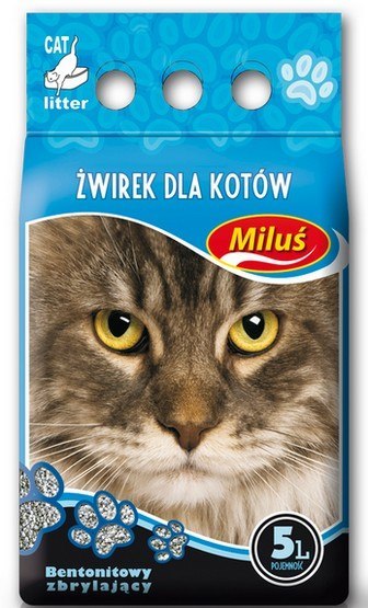 Miluś Standard żwir zbrylający bentonitowy 5L Miluś Standard żwir zbrylający bentonitowy 5L