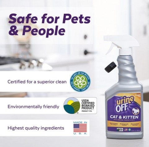 Urine Off Cat & Kitten Formula - do usuwania plam moczu 500ml Urine Off Cat & Kitten Formula - do usuwania plam moczu 500ml