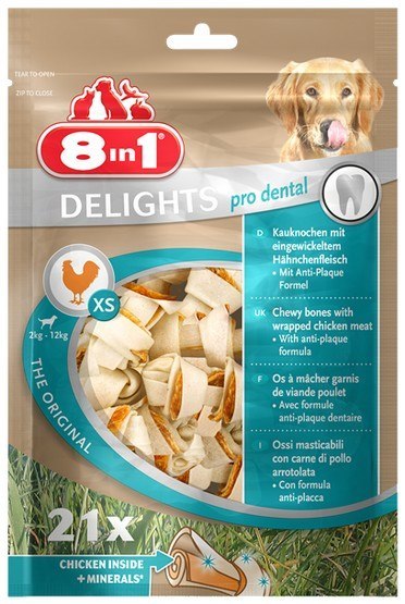 8in1 Dental Delights Bones XS torebka 21szt 8in1 Dental Delights Bones XS torebka 21szt