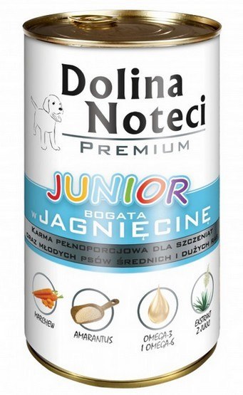 Dolina Noteci Premium Pies Junior Jagnięcina puszka 400g Dolina Noteci Premium Pies Junior Jagnięcina puszka 400g