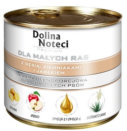 Dolina Noteci Premium Pies Mały Gęś, ziemniaki i jabłko puszka 185g Dolina Noteci Premium Pies Mały Gęś, ziemniaki i jabłko puszka 185g