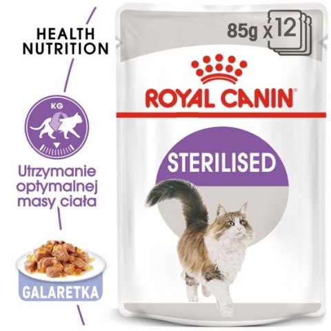 Royal Canin Sterilised w galaretce karma mokra dla kotów dorosłych, sterylizowanych saszetka 85g Royal Canin Sterilised w galaretce karma mokra dla kotów dorosłych, sterylizowanych saszetka 85g