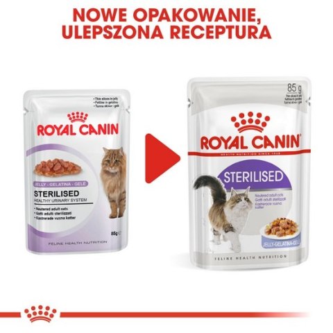 Royal Canin Sterilised w galaretce karma mokra dla kotów dorosłych, sterylizowanych saszetka 85g Royal Canin Sterilised w galaretce karma mokra dla kotów dorosłych, sterylizowanych saszetka 85g