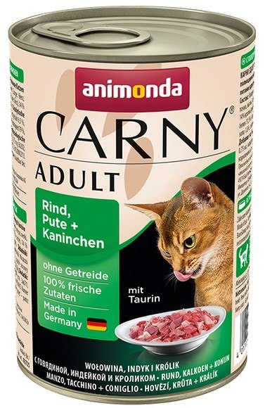 Animonda Carny Adult Wołowina, Indyk + Królik puszka 400g Animonda Carny Adult Wołowina, Indyk + Królik puszka 400g
