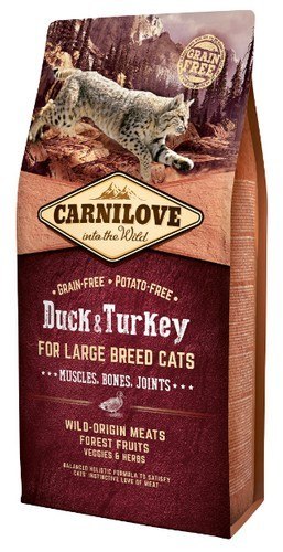 Carnilove Cat Duck & Turkey for Large Breed - kaczka i indyk 6kg Carnilove Cat Duck & Turkey for Large Breed - kaczka i indyk 6kg