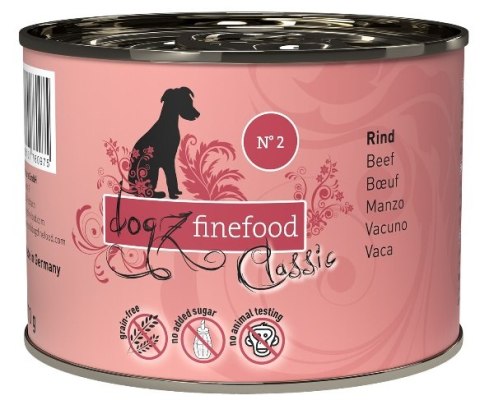 Dogz Finefood Classic N.02 Wołowina puszka 200g Dogz Finefood Classic N.02 Wołowina puszka 200g