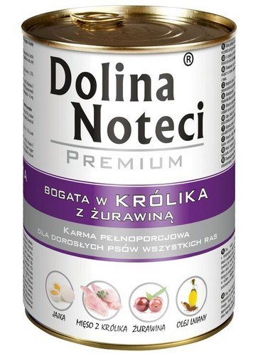 Dolina Noteci Premium Pies Królik i żurawina puszka 400g Dolina Noteci Premium Pies Królik i żurawina puszka 400g