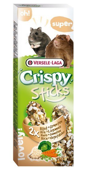 Versele-Laga Crispy Sticks Hamster & Rat Rice & Vegetables - kolby dla chomików i szczurów z ryżem i warzywami 110g Versele-Laga Crispy Sticks Hamster & Rat Rice & Vegetables - kolby dla chomików i szczurów z ryżem i warzywami 110g