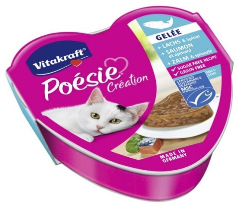 Vitakraft Poesie galaretka łosoś i szpinak tacka 85g Vitakraft Poesie galaretka łosoś i szpinak tacka 85g