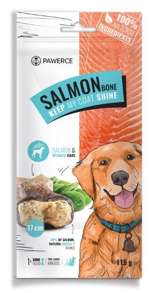 Pawerce Salmon Bone Large Breeds 1szt/op 115g/17cm Pawerce Salmon Bone Large Breeds 1szt/op 115g/17cm