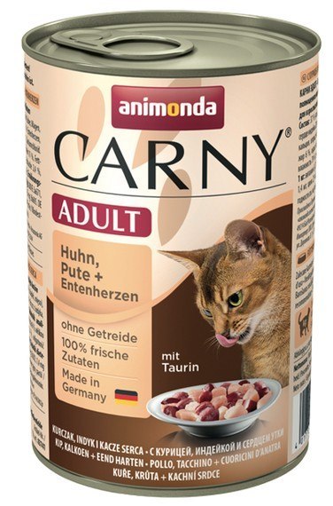 Animonda Carny Adult Kurczak, Indyk + Kacze serca puszka 400g Animonda Carny Adult Kurczak, Indyk + Kacze serca puszka 400g