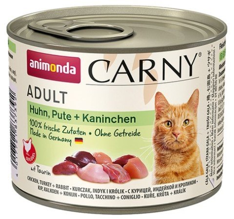 Animonda Carny Adult Kurczak, Indyk + Królik puszka 200g Animonda Carny Adult Kurczak, Indyk + Królik puszka 200g