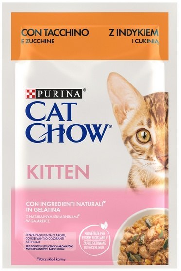 Purina Cat Chow Kitten Indyk i cukinia saszetka 85g Purina Cat Chow Kitten Indyk i cukinia saszetka 85g