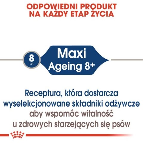 Royal Canin Maxi Ageing 8+ karma mokra w sosie dla psów dojrzałych, po 8 roku życia, ras dużych saszetka 140g Royal Canin Maxi Ageing 8+ karma mokra w sosie dla psów dojrzałych, po 8 roku życia, ras dużych saszetka 140g