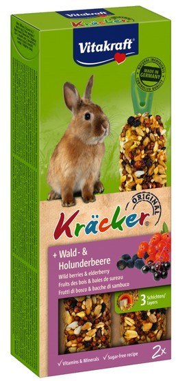 Vitakraft Kracker 2szt Królik Owoce leśne/czarny bez 112g [10624]