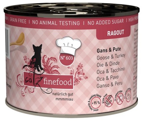 Catz Finefood Ragout N.603 Gęś i Indyk puszka 190g Catz Finefood Ragout N.603 Gęś i Indyk puszka 190g
