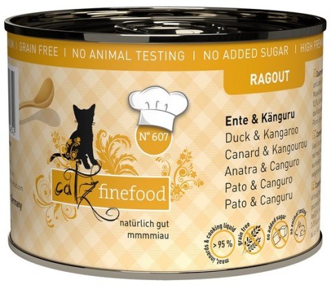 Catz Finefood Ragout N.607 Kaczka i Kangur puszka 190g Catz Finefood Ragout N.607 Kaczka i Kangur puszka 190g