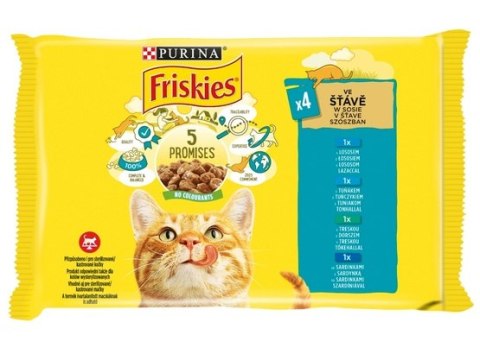 Friskies Mix Rybny w sosie saszetki 4x85g Friskies Mix Rybny w sosie saszetki 4x85g