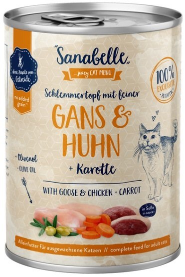 Sanabelle Gęś, kurczak i marchew puszka 380g Sanabelle Gęś, kurczak i marchew puszka 380g