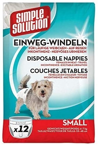 Simple Solution Pieluchy jednorazowe dla suczek S 12szt. Simple Solution Pieluchy jednorazowe dla suczek S 12szt.